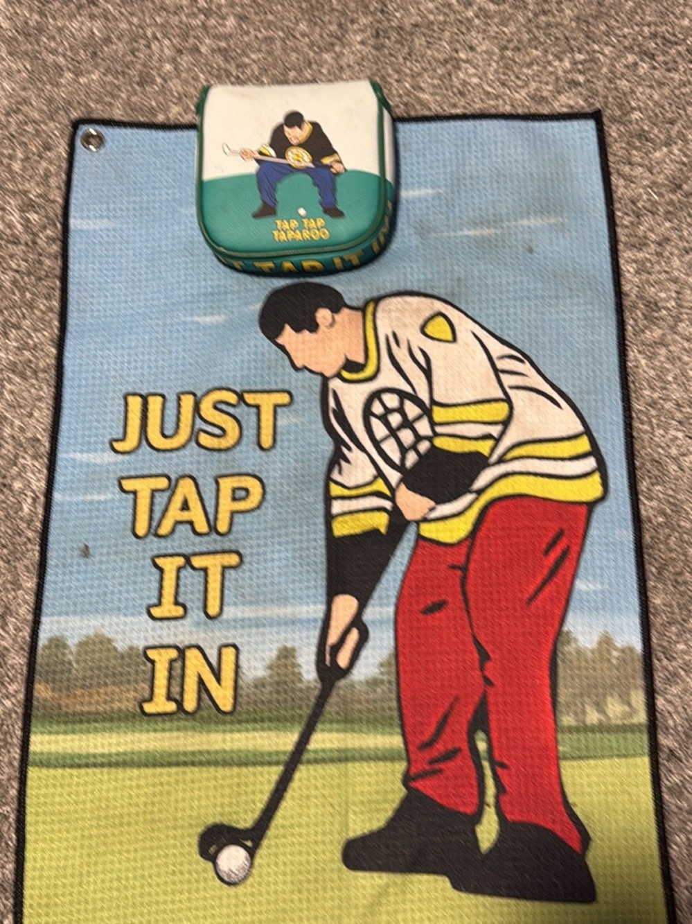 Happy Gilmore Golf Towel and Putter Cover - Just Tap It In